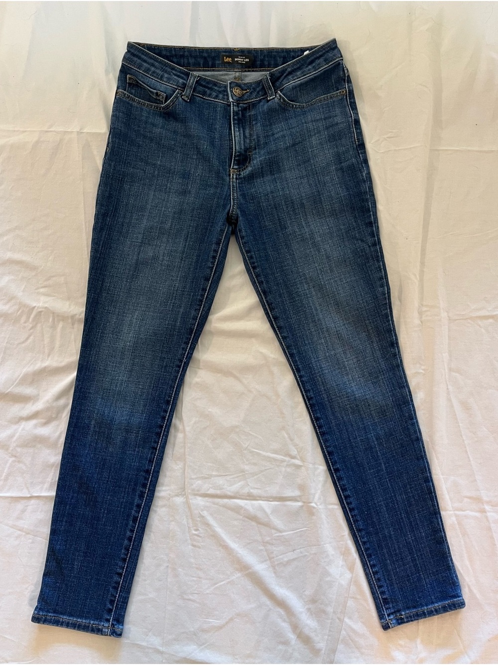 Lee Legendary Regular Fit Skinny Jeans Midrise Dark Wash Size 8M